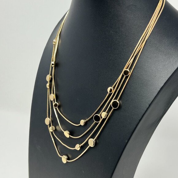 Unbranded Gold Finish Four Strand Adjustable Chain Necklace - Picture 3 of 13